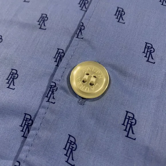 Polo Ralph Lauren All Over Print PRL Monogram Woven Pajama Shirt Adult Medium - Picture 6 of 16